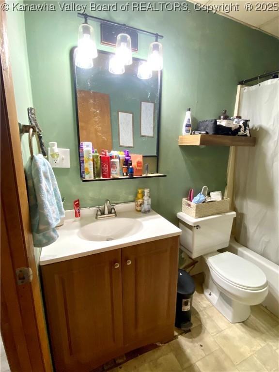 1091/2 Hillcrest Dr, Ripley, WV 25271 - full bathroom with vanity and shower / tub combo with curtain