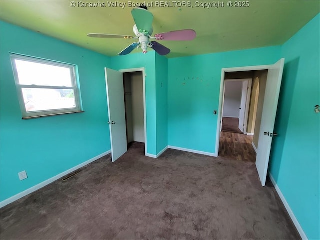 814 Madison Ave, Spencer, WV 25276 - unfurnished bedroom featuring carpet flooring and ceiling fan