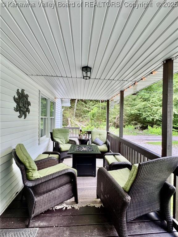 28 Brushy Frk, Alkol, WV 25501 - deck featuring an outdoor hangout area