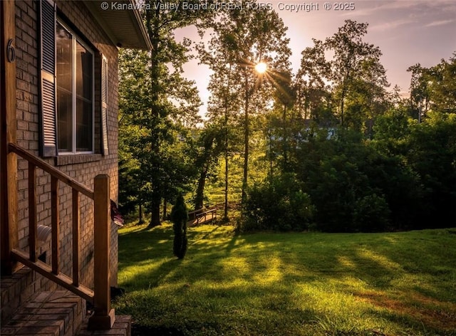 6 Squires Dr, Saint Albans, WV 25177 - yard at dusk with a lawn