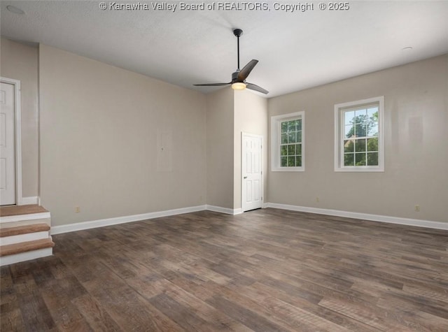 6 Squires Dr, Saint Albans, WV 25177 - unfurnished room with dark wood-type flooring and a ceiling fan