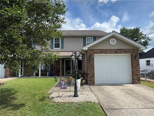 2314 Harrison Ave, Saint Albans, WV 25177 - traditional-style house featuring a garage, concrete driveway, and brick siding