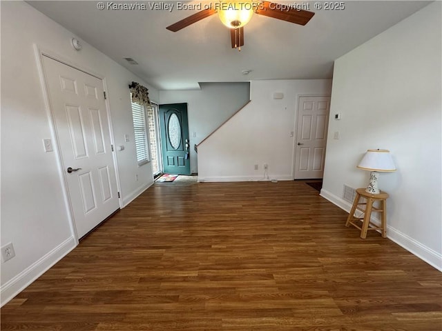 2314 Harrison Ave, Saint Albans, WV 25177 - foyer with a ceiling fan and wood finished floors