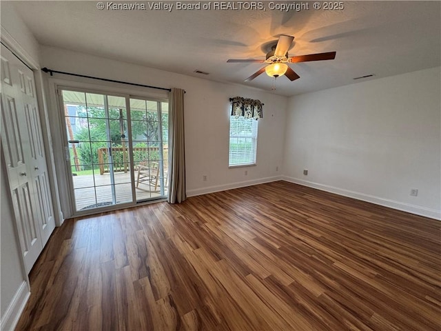 2314 Harrison Ave, Saint Albans, WV 25177 - unfurnished room featuring dark wood-style flooring and a ceiling fan