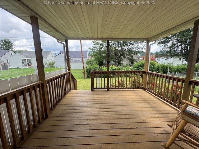 2314 Harrison Ave, Saint Albans, WV 25177 - wooden terrace with a residential view and a lawn