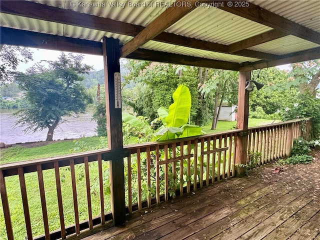 100 22nd St, Dunbar, WV 25064 - wooden terrace featuring a water view