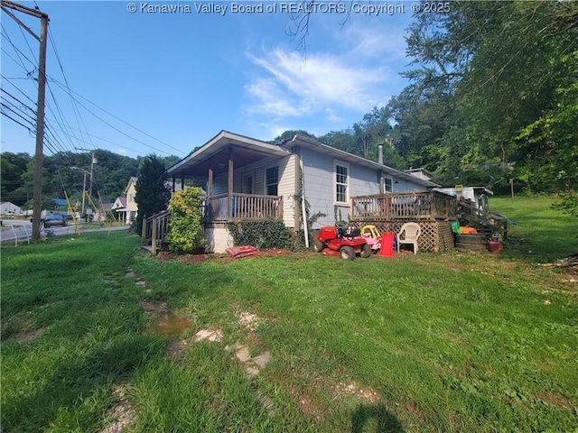 1832 Roxalana Rd, Dunbar, WV 25064 - view of property exterior featuring a wooden deck and a porch