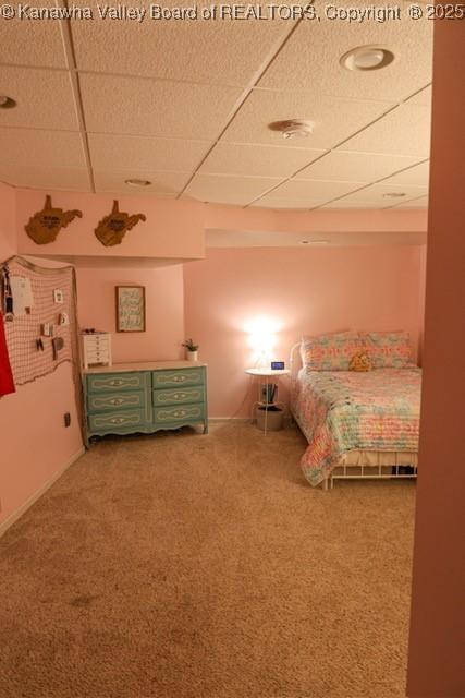 282 Dupont Rd, Poca, WV 25159 - bedroom featuring a drop ceiling and carpet floors