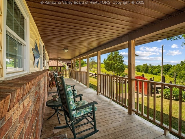 4728 Cain Ridge Rd, Leon, WV 25123 - wooden terrace featuring view of scattered trees