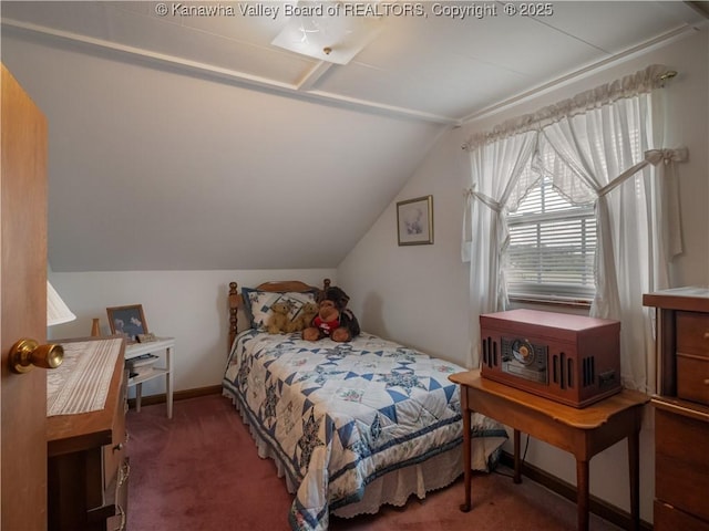 4728 Cain Ridge Rd, Leon, WV 25123 - bedroom with vaulted ceiling and carpet
