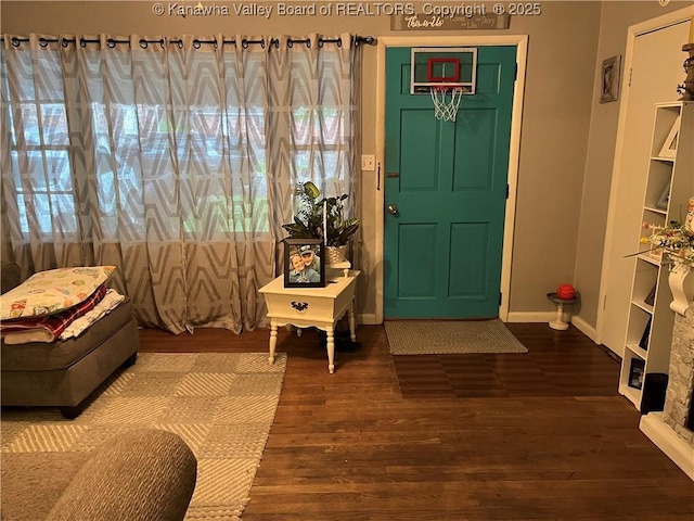 123 Valley Dr, Nitro, WV 25143 - entrance foyer with wood finished floors and baseboards