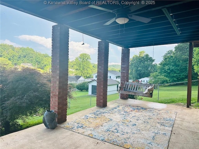 1816 Winding Hill Dr, Sissonville, WV 25320 - view of patio / terrace featuring ceiling fan