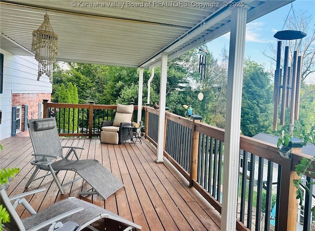 1816 Winding Hill Dr, Sissonville, WV 25320 - view of wooden deck