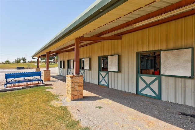 view of horse barn