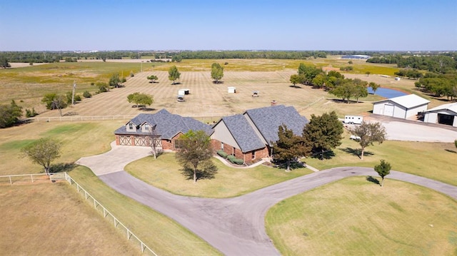 bird's eye view with a rural view