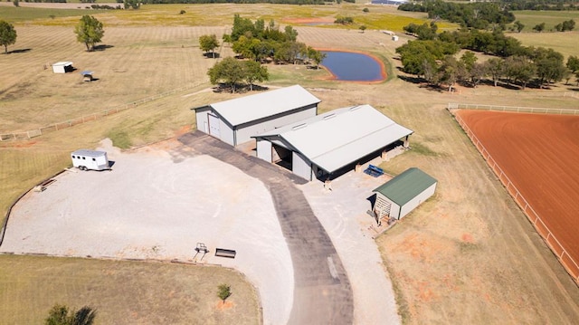 drone / aerial view with a rural view