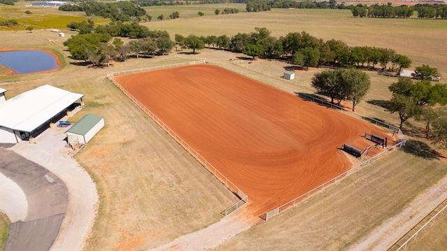 aerial view featuring a rural view