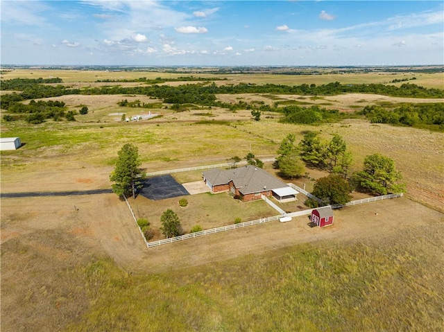 drone / aerial view with a rural view