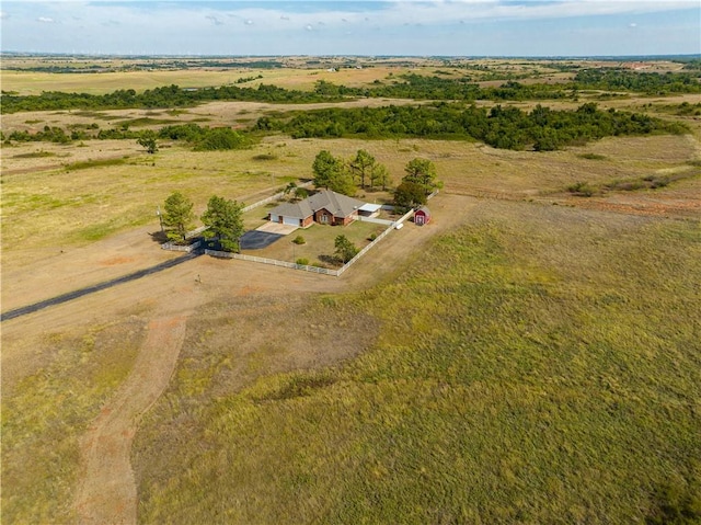 bird's eye view with a rural view