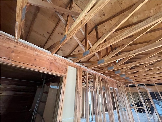 misc room featuring lofted ceiling