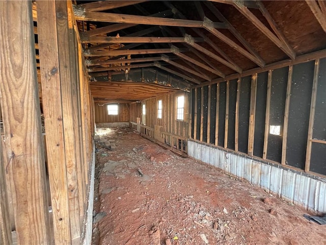 miscellaneous room with vaulted ceiling