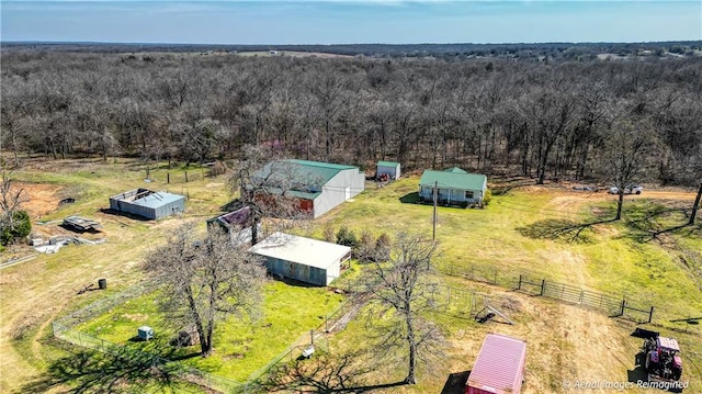 bird's eye view featuring a rural view