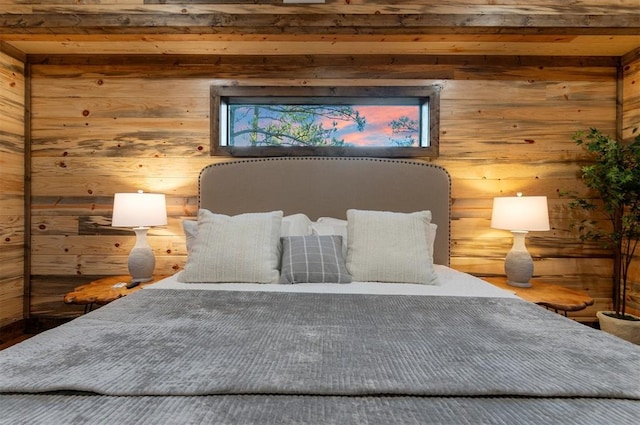 453 Bear Pine Trl, Broken Bow, OK 74728 - bedroom featuring wooden walls