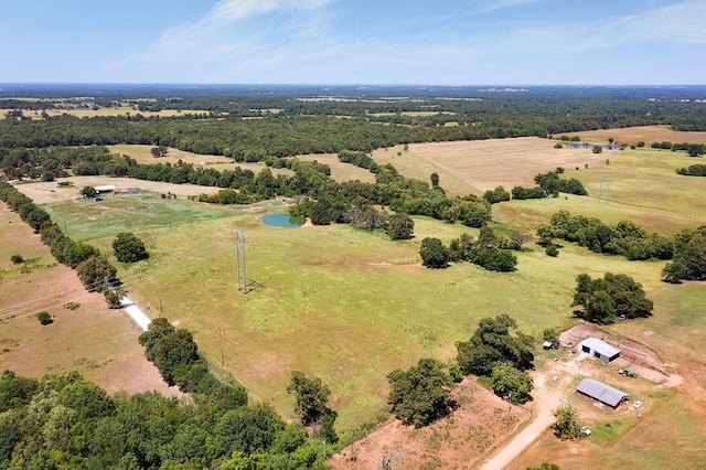 bird's eye view with a rural view