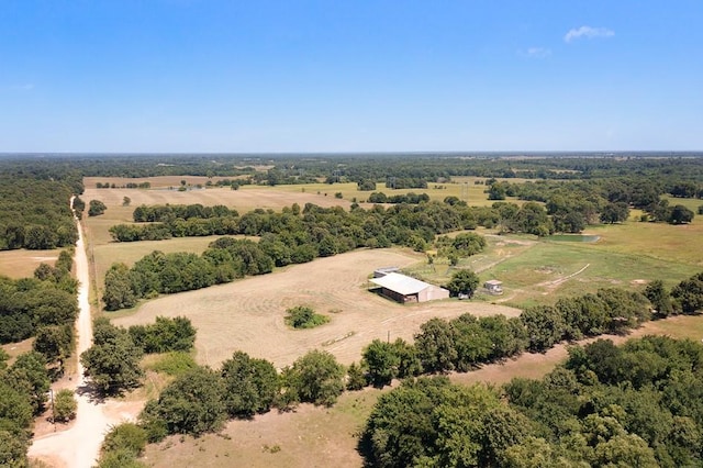 drone / aerial view featuring a rural view