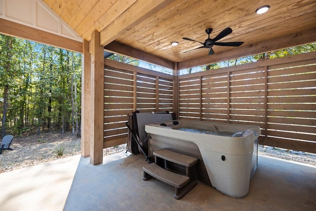 view of patio / terrace featuring ceiling fan