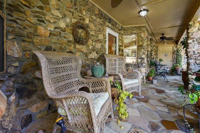 view of patio / terrace with ceiling fan