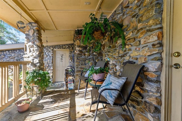 balcony featuring a patio area