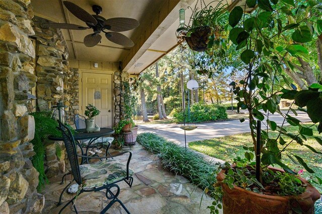 view of patio / terrace with ceiling fan