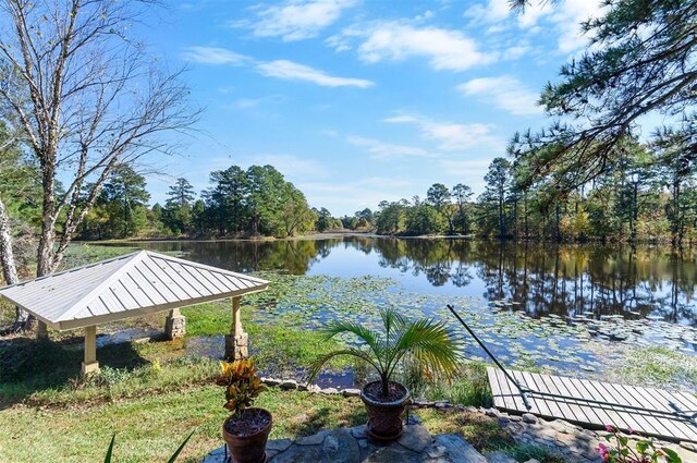 water view with a gazebo