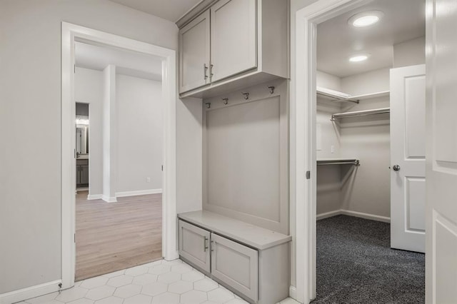 mudroom featuring light hardwood / wood-style floors