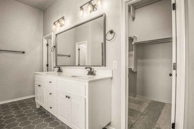 bathroom featuring vanity and tile patterned floors