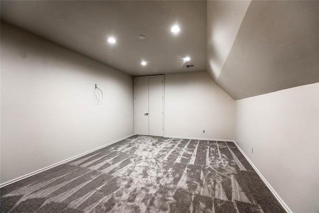 5900 N Choctaw Rd, Choctaw, OK 73020 - bonus room featuring carpet flooring, recessed lighting, and vaulted ceiling