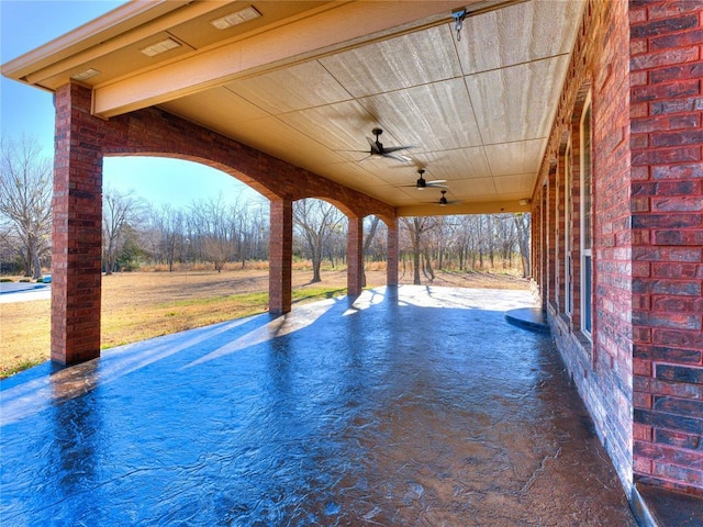 5900 N Choctaw Rd, Choctaw, OK 73020 - view of patio featuring a ceiling fan