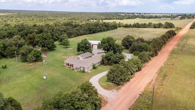 bird's eye view with a rural view