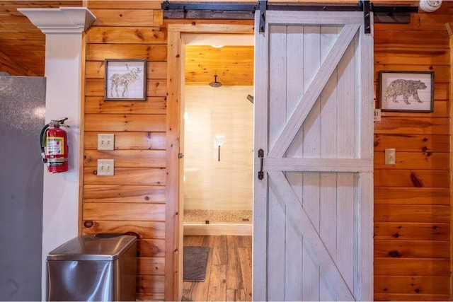 interior space with hardwood / wood-style floors