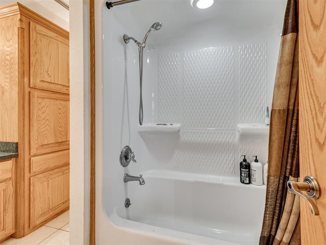 1419 W Royal Oaks Rd, Pauls Valley, OK 73075 - bathroom featuring tub / shower combination and tile patterned floors
