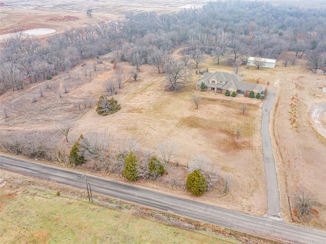 drone / aerial view with a rural view