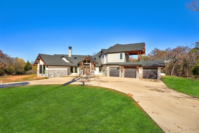 craftsman-style home featuring a front yard