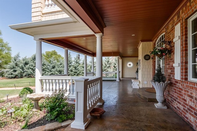 exterior space with covered porch