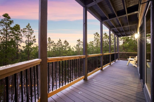 view of deck at dusk