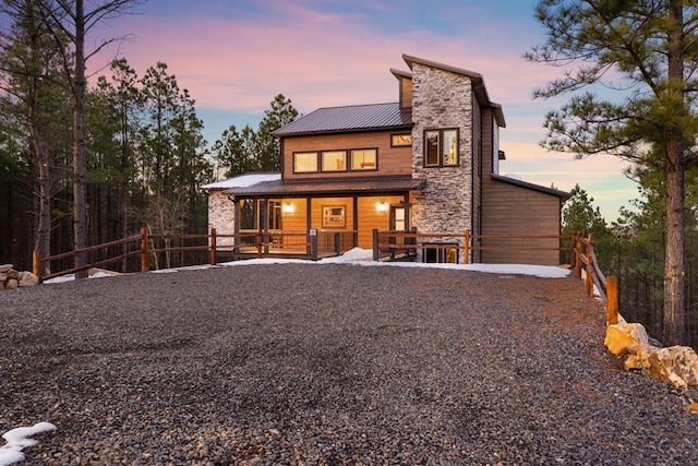 view of front of property with a porch