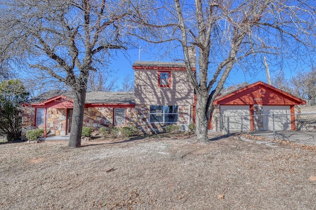 view of front of property featuring a garage