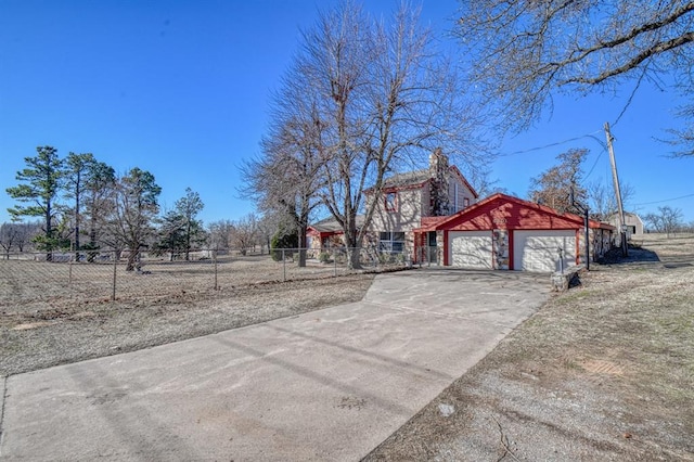 view of yard featuring a garage