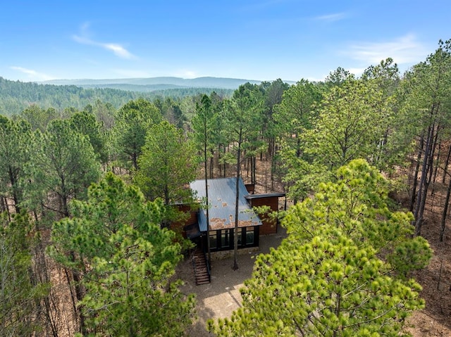 bird's eye view with a mountain view