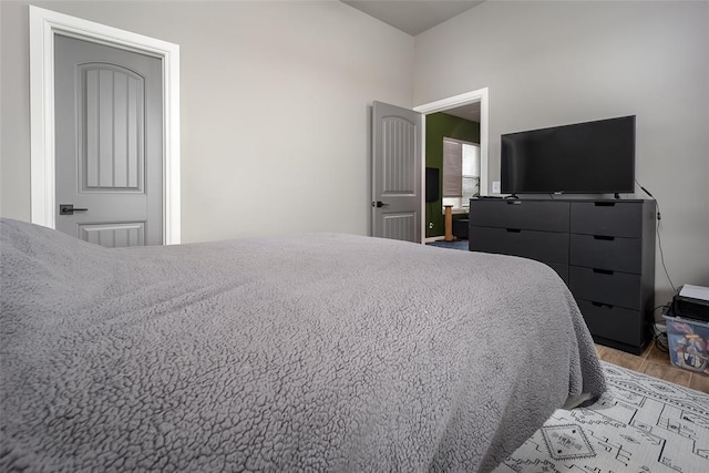 bedroom featuring light wood-type flooring